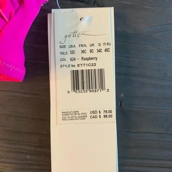 PROFILE BY GOTTEX Tutti Frutti Bikini Top 32 C Color: Raspberry - Picture 3 of 4